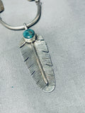 One Of The Best Vintage Native American Navajo Leaf Turquoise Sterling Silver Necklace-Nativo Arts