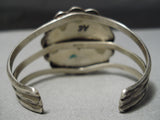 Stunning Vintage Native American Navajo Satellite Turquoise Sterling Silver Concho Bracelet-Nativo Arts