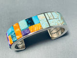 Dramatic Native American Navajo Turquoise Sterling Silver Bracelet-Nativo Arts