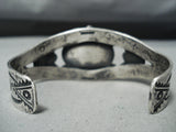 Early Repoussed Galore Vintage Native American Navajo Turquoise Sterling Silver Bracelet-Nativo Arts