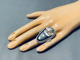 Very Important Native American Navajo Hogan Inlay Sterling Silver Ring-Nativo Arts