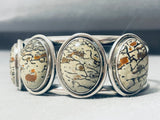 One Of The Best Vintage Native American Navajo Swirl Jasper Sterling Silver Bracelet-Nativo Arts