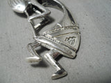 Incredible Vintage Navajo Sterling Silver Kokopelli Pendant Old Native American-Nativo Arts