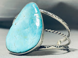 Colossal San Felipe 8 Turquoise Teardrop Sterling Silver Jake Francosa Bracelet-Nativo Arts