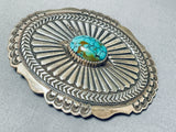 Native American One Of The Most Talented Female Silver Works Artist Turquoise Buckle-Nativo Arts