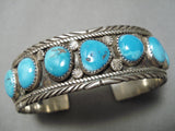 Incredible Vintage Native American Navajo Carico Lake Turquoise Sterling Silver Bracelet Old-Nativo Arts