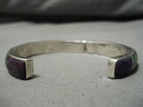 Marvelous Vintage Native American Navajo Sugulite Green Turquoise Sterling Silver Bracelet-Nativo Arts