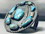 165 Grams Museum Vintage Native American Navajo Morenci Turquoise Sterling Silver Bracelet-Nativo Arts