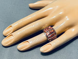 Eye-catching Native American Navajo Spiny Oyster Sterling Silver Ring-Nativo Arts