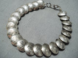 Unique Vintage Navajo Sterling Silver Pillow Bead Bracelet Native American-Nativo Arts