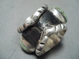 Heavy Buffalo Native American Navajo Royston Turquoise Sterling Silver Buffalo Ring-Nativo Arts