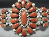 Authentic Important Alice Quam Vintage Native American Zuni Coral Sterling Silver Bracelet-Nativo Arts
