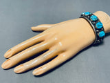 Sensational Vintage Native American Navajo 5 Morenci Turquoise Sterling Silver Bracelet-Nativo Arts