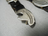 Detailed!! Vintage Native American Navajo Hand Wrought Sterling Silver Bear Concho Belt Old-Nativo Arts