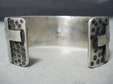 Heavy Christian Cross Native American Zuni Sterling Silver Bracelet-Nativo Arts