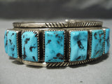 Important Native American Navajo Guild Vintage Native American Navajo Turquoise Sterling Silver Bracelet Old-Nativo Arts