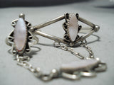 Exquisite Navajo Abalone Sterling Silver Slave Bracelet Native American-Nativo Arts
