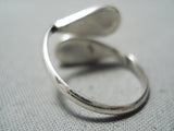 Wonderful Zuni Coral & Mother Of Pearl Sterling Silver Ring Old Native American-Nativo Arts