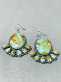 Best Vintage Unique Native American Navajo Royston Turquoise Sterling Silver Earrings-Nativo Arts
