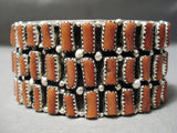 Amazing Wrap Around Coral Sterling Silver Native American Navajo Bracelet Cuff-Nativo Arts
