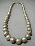 Tremendous Vintage Navajo Sterling Silver Necklace Native American Old-Nativo Arts