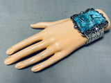 One Of The Best Ever Native American Navajo Blue Diamond Turquoise Sterling Silver Bracelet-Nativo Arts