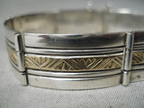 Rare Harry Joe Vintage Native American Navajo Gold Sterling Silver Link Bracelet-Nativo Arts