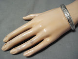 Important Vintage Native American Navajo Ray Tracey Sterling Silver Geomtric Bracelet-Nativo Arts