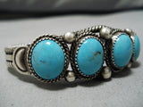 Museum Vintage Native American Navajo #8 Turquoise Sterling Silver Bracelet Cuff-Nativo Arts