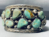 One Of The Best Vintage Native American Navajo Green Turquoise Sterling Silver Bracelet-Nativo Arts