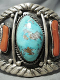 One Of Best Ever Heavy Mens Vintage Native American Navajo Turquoise Sterling Silver Bracelet-Nativo Arts
