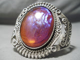 One Of The Best Vintage Native American Navajo Dragon's Breath Opal Sterling Silver Bracelet-Nativo Arts
