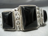 Awesome Vintage Native American Navajo Black Onyx Sterling Silver Bracelet-Nativo Arts