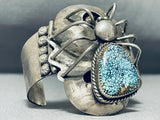 One Of Most Unique Ever Vintage Native American Navajo Turquoise Spider Sterling Silver Bracelet-Nativo Arts