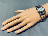 Rare Turquoise Vintage Native American Navajo 8 Turquoise Sterling Silver Bracelet-Nativo Arts