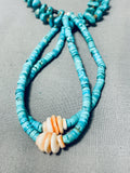 Astounding Vintage Native American Navajo Kingman Turquoise Sterling Silver Necklace With Jacla-Nativo Arts