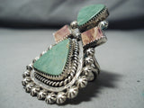 Custom Navajo Native American Turquoise Spiny Oyster Sterling Silver Ring-Nativo Arts