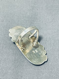 Elta Endito Rare Vintager Native American Navajo Gaspeite Sterling Silver Ring-Nativo Arts