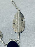 Important Vintage Native American Navajo Sterling Silver Feather Necklace-Nativo Arts