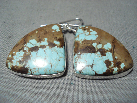 Unforgettable Navajo #8 Turquoise Mine Sterling Silver Earrings Native American-Nativo Arts
