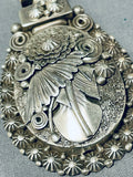 Important Heavy 93 Gram Vintage Native American Navajo Sterling Silver Leaf Necklace-Nativo Arts