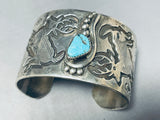 Best Frddy Platero Vintage Native American Navajo Turquoise Sterling Silver Bracelet-Nativo Arts