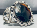 Brown Moon Agte Vintage Native American Navajo Sterling Silver Bracelet-Nativo Arts
