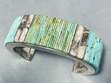 One Of Most Detailed Ever Vintage Native American Navajo Turquoise Sterling Silver Bracelet-Nativo Arts