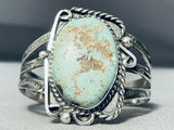 Early Vintage Native American Navajo #8 Turquoise Sterling Silver Bracelet Cuff-Nativo Arts