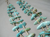 Huge Heavy Vintage Native American Navajo Royston Turquoise Jacla Necklace Old-Nativo Arts