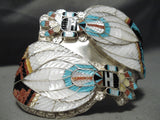 Important Detail Zuni Native American Turquoise Kachina Sterling Silver Bracelet-Nativo Arts