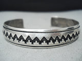 Spectacular Vintage Native American Navajo Silver Bracelet Thomas Singer Old Mark-Nativo Arts