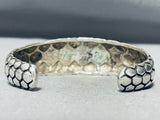 One Of The Most Unique Vintage Southwest Opal Inlay Sterling Silver Bracelet-Nativo Arts