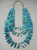Exceptional Vintage Navajo Turquoise Teardrop Native American Necklace-Nativo Arts